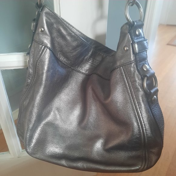 Coach Metallic Leather Hobo Ladies Bag Purse F14706 - Picture 4 of 11